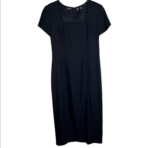 Liz Claiborne Vintage 80s Black Sheath Dress Size 12/14 - Picture 1 of 12